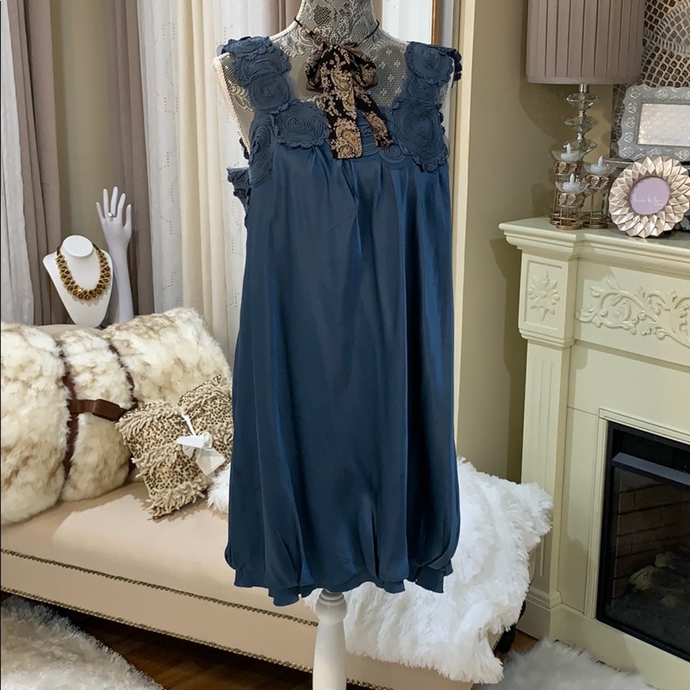 BCBGMaxAzria going out Dress color(Dark Teal Blue)